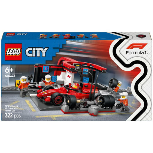 Picture of LEGO 60443 F1 Pit Stop & Pit Crew with Ferrari Car